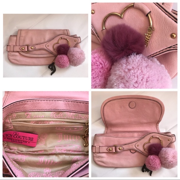 Juicy Couture Handbags - 🌟SOLD🌟 Vintage early 2000s Juicy Couture genuine leather pink clutch